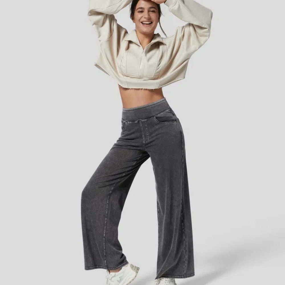 Halara Flex High Waisted Wide-Leg Stretchy Jeans - S